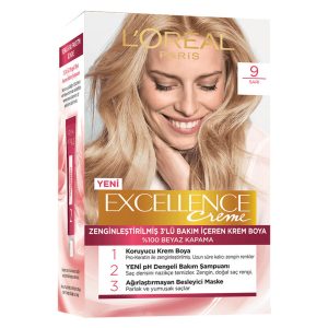 کیت رنگ مو لورآل سری EXCELLENCE شماره 9 بلوند روشن 260 گرم