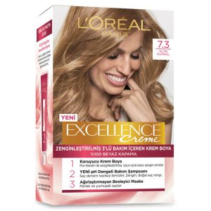 کیت رنگ مو لورآل سری EXCELLENCE شماره 7.3 بلوند تیره 260 گرم