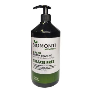 شامپو بدون سولفات ضد ریزش و کراتینه بیومونتی Biomonti حاوی روغن زیتون 1000 میلی لیتر