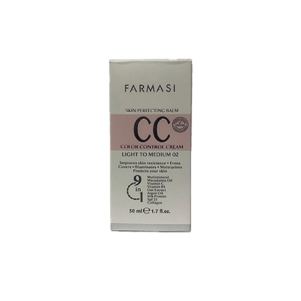 سی سی کرم 9 در 1 فارماسی رنگ روشن تا متوسط 02 با Spf 25 حجم 50 میلی لیتر