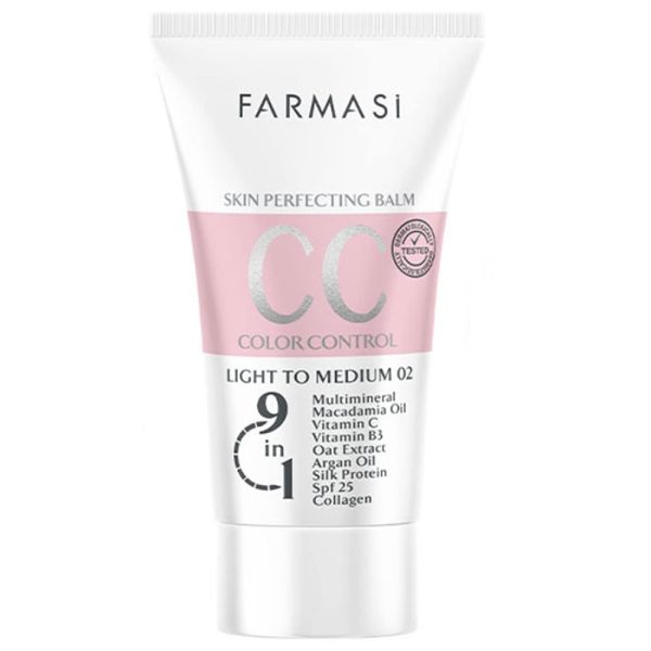 سی سی کرم 9 در 1 فارماسی رنگ روشن تا متوسط 02 با Spf 25 حجم 50 میلی لیتر